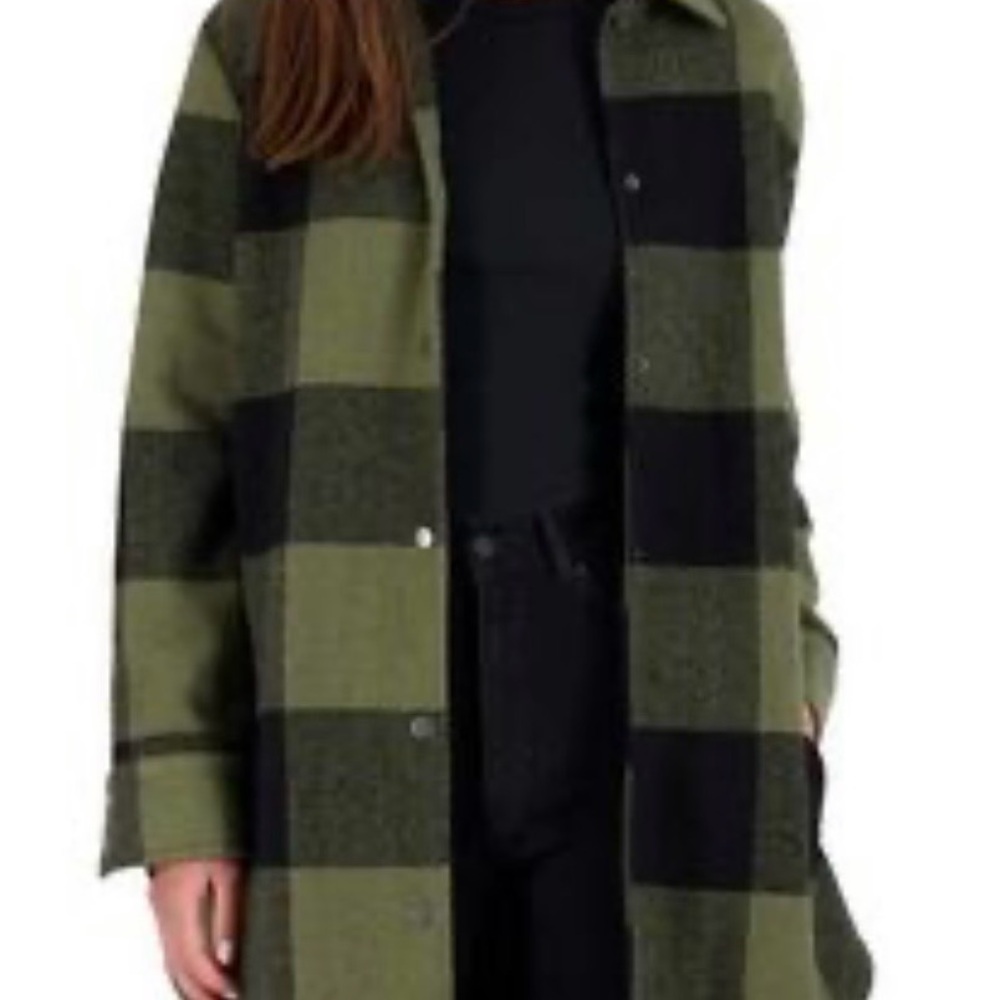 Steve Madden Olive and Black Plaid Jacket